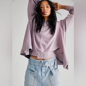 Free People Rework it & Reverse it Sweatshirt - Orchid Dust - L